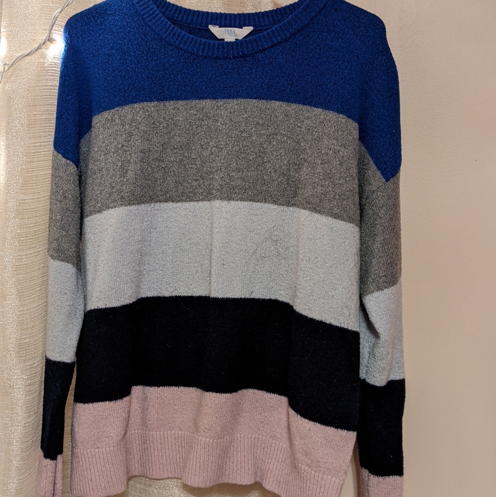 Multi colored, striped sweater